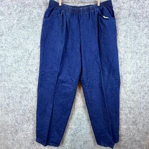 Vintage Cascade Blues Jeans Womens 22W Short Blue Denim Pleated Tapered Leg